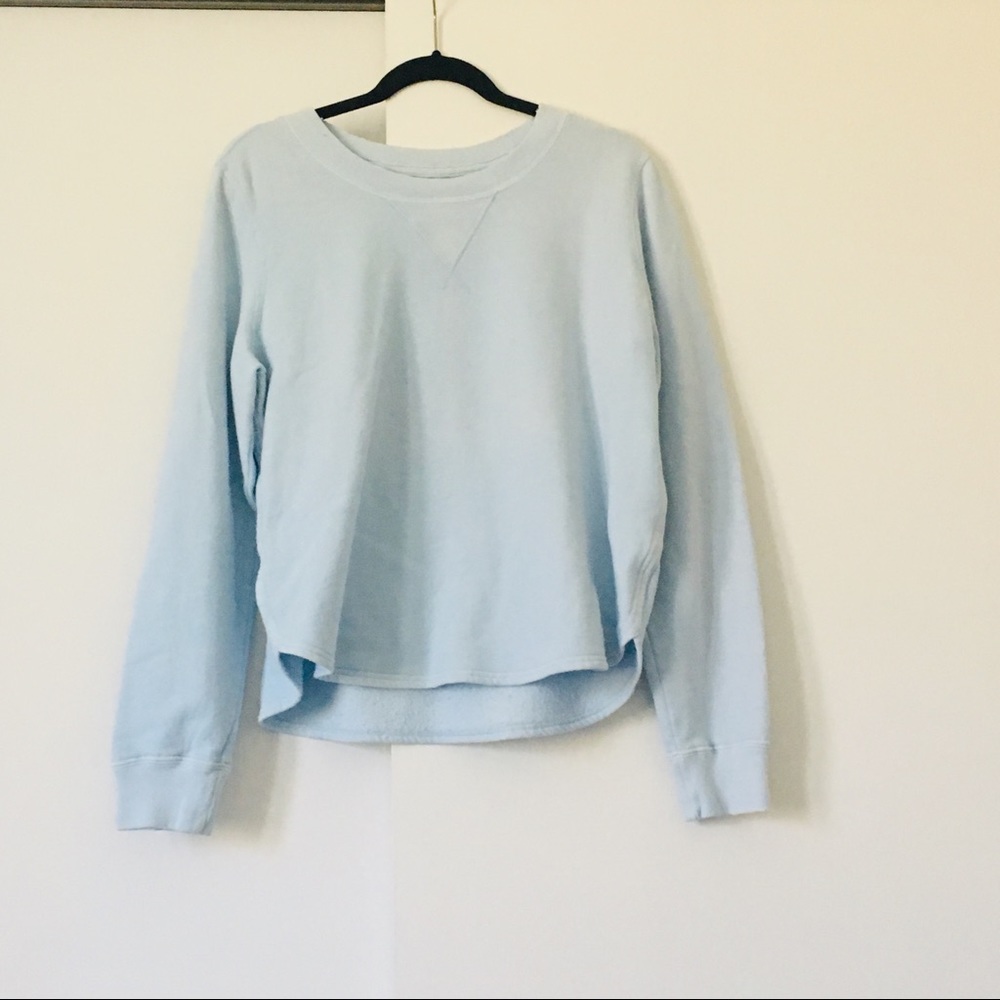 A&F | Cropped Light/Baby Blue Crewneck Sweatshirt